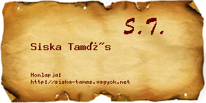 Siska Tamás névjegykártya