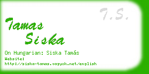 tamas siska business card